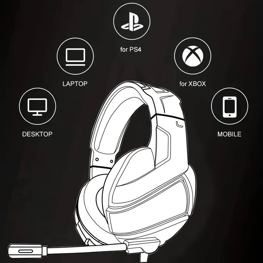 Wired Headphones Black Blue