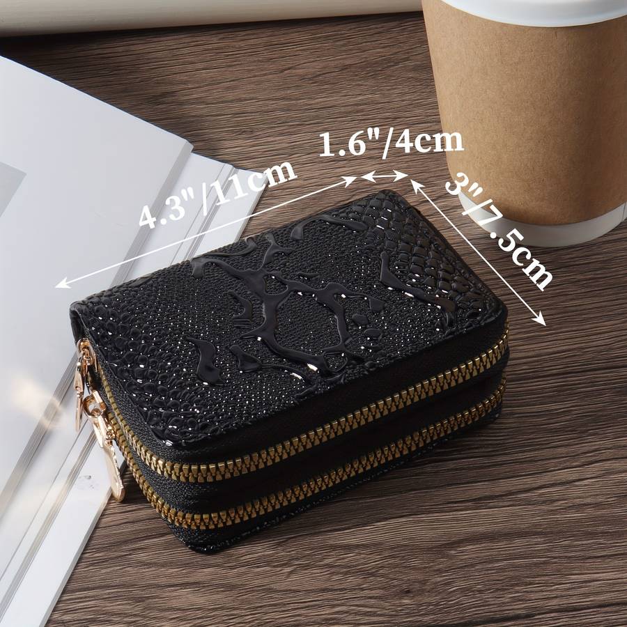 1pc Women'S Minimalist Nylon Short Wallet Solid Color Coin Purse with Zipper Closure Lightweight