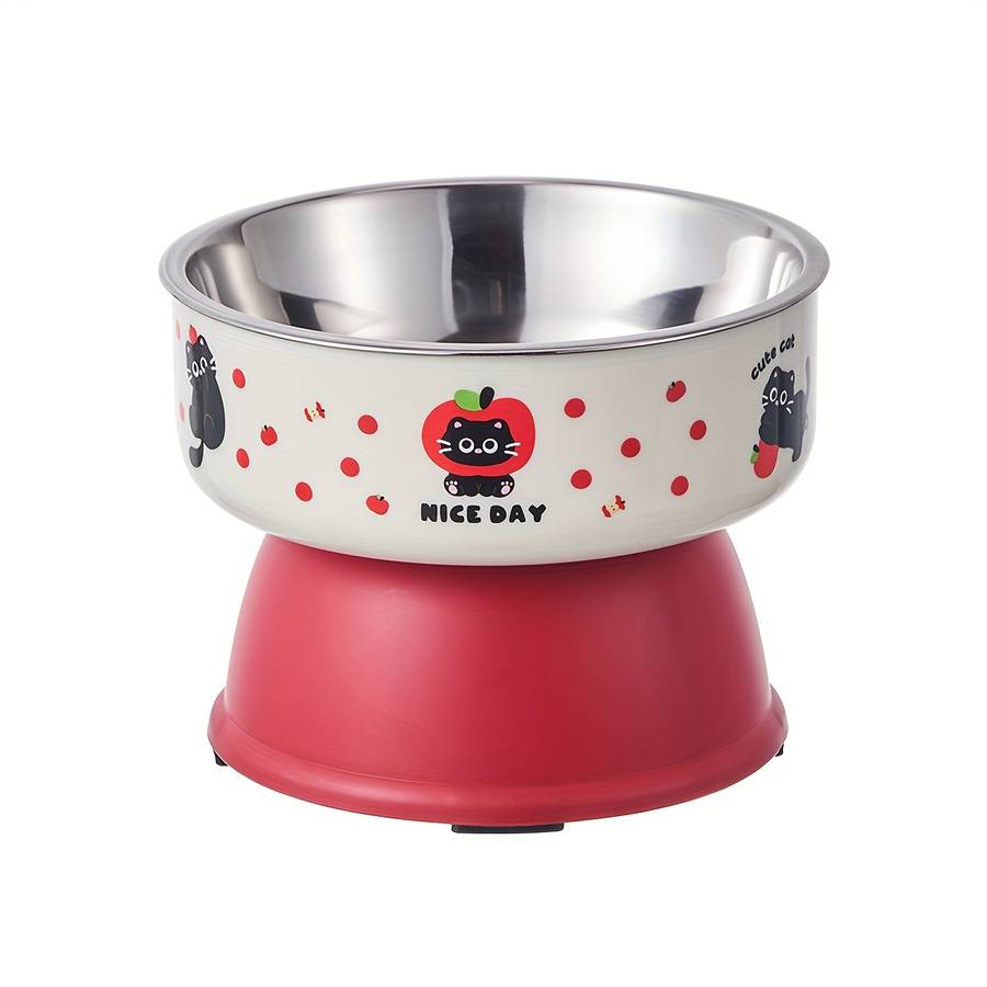 Pet Supplies Color Red Large Size Stainless Steel Bowl