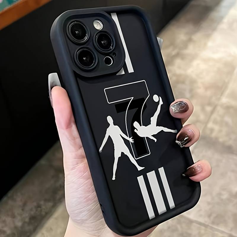 1Pc Black For iPhone 12 Mini Football Player Number 7 Phone Case