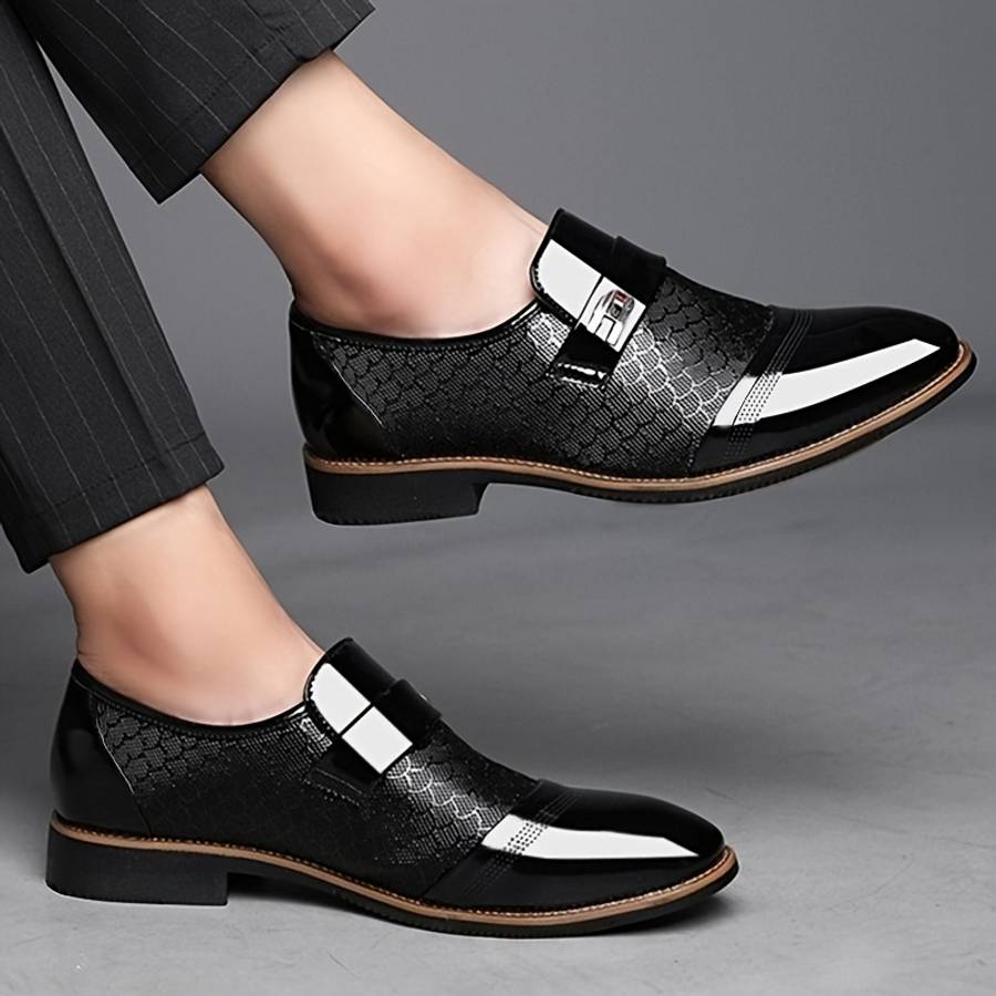Mens Leather Shoes Color Black Sizeuk 7