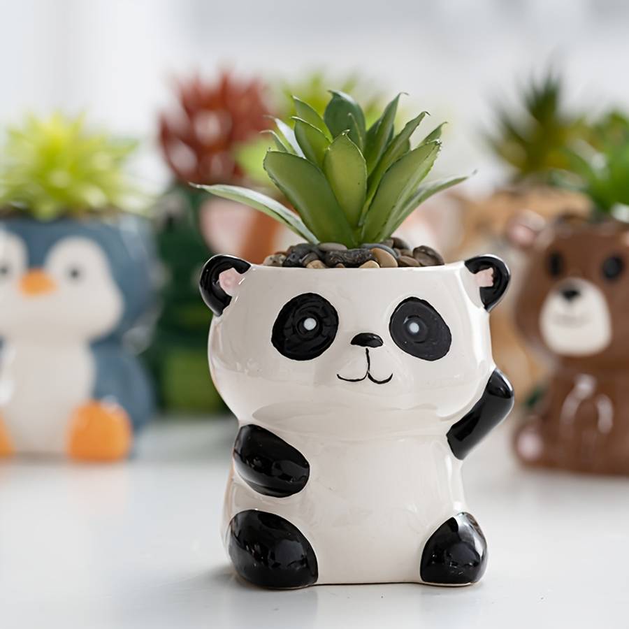 Flowerpot Color 6Pcs Animal Succulent Flower Pots