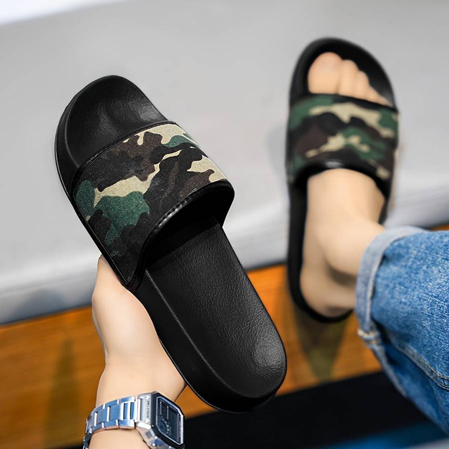 Men Slippers Summer Style Army Green Size Uk 8