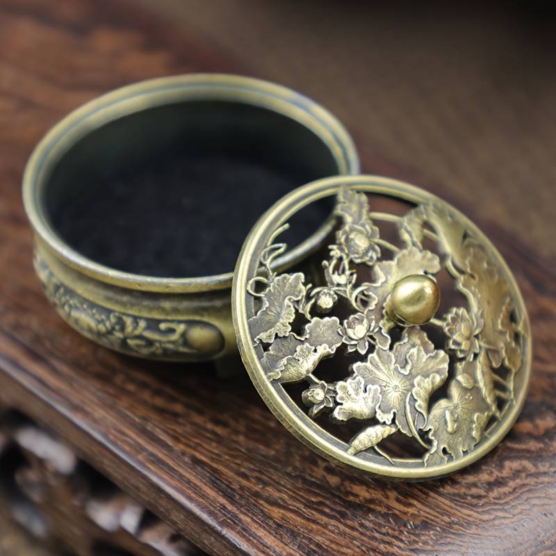 Incense Burner Items  Lotus Leaf Lotus Incense Burner   Bronze