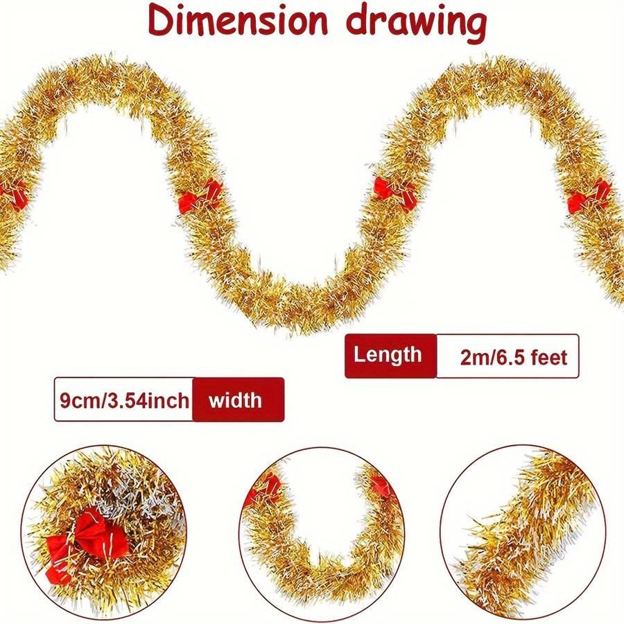 Christmas Decorations Color Golden 2Pcs Size 2M 6.6Ft