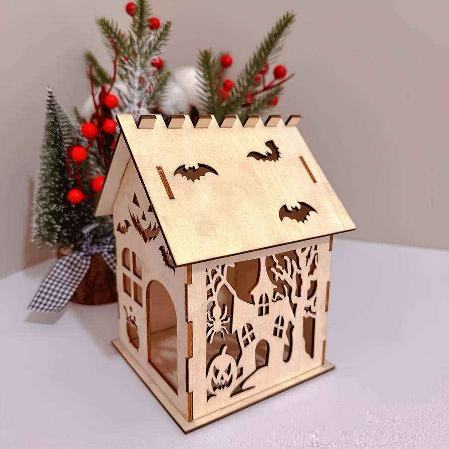 Building Toy Architectural Model Toy Set Items Holiday Hollow Out Diy Wooden House