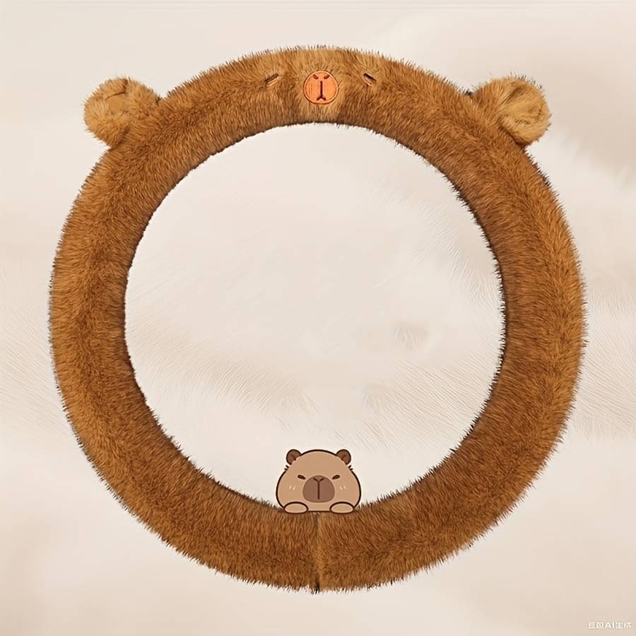 Car Steering Wheel Cover Brown Model D Type