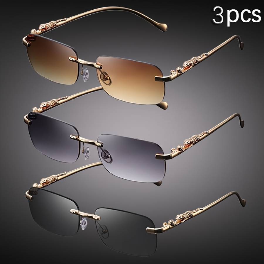 Mens Glasses Color Black Gray  Add  Dual Gray  Add  Transparent White Quantity 3 Pairs Per Box