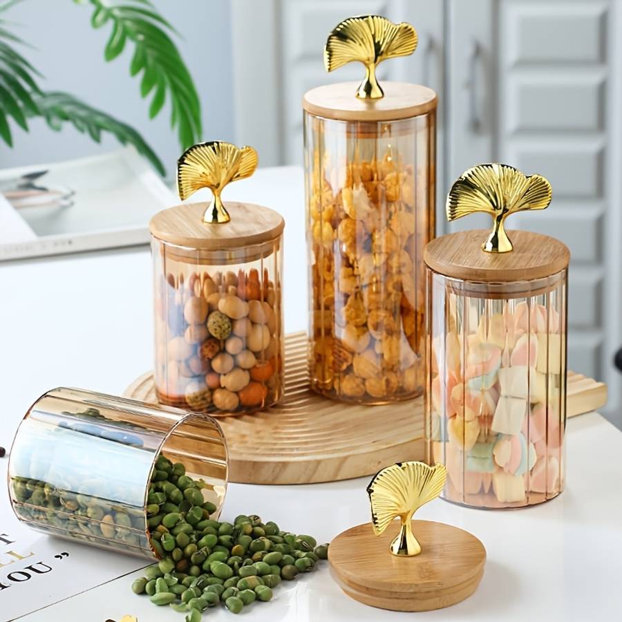 Sealed Jar Style Ginkgo Leaf Lid Medium Sealing Jar 1 Piece