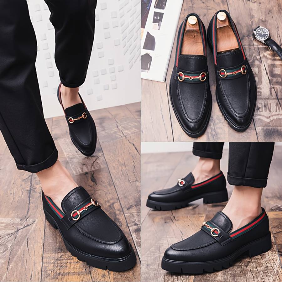 Mens Leather Shoes Color Black Sizeuk 5.5