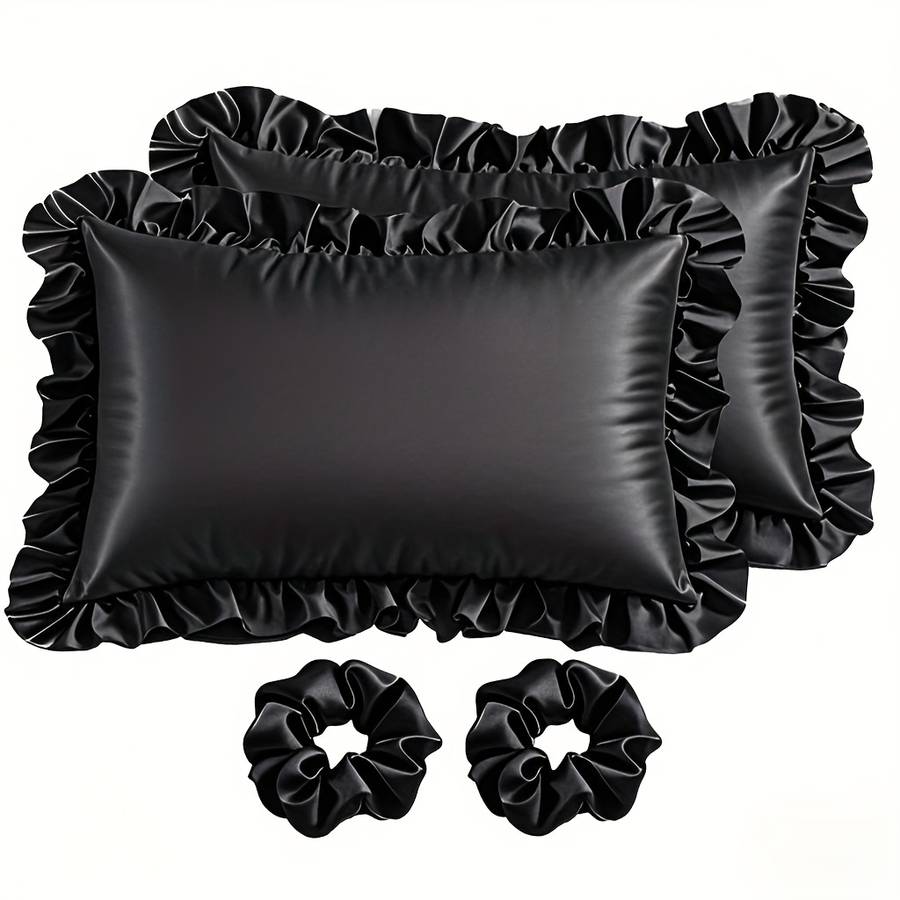 Satin Pillowcase Color No Lace Wine Red Size50Cm*66Cm