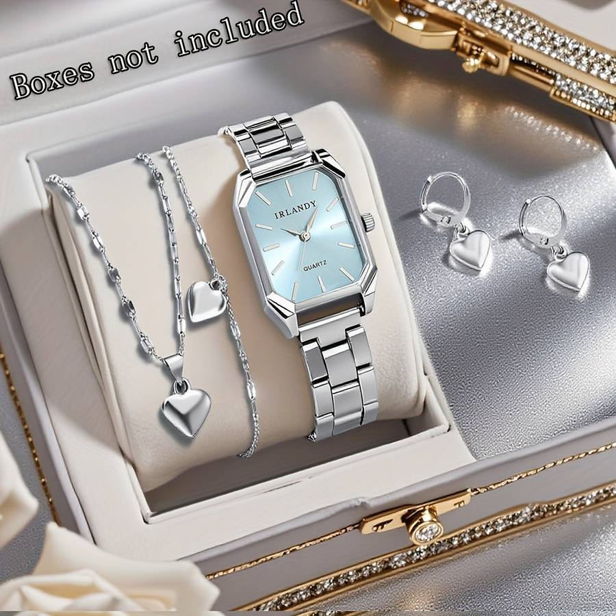 Pro Women Watch Heart Jewelry Silvery Black