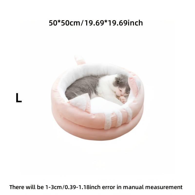 Pet Supplies Color Half Enclosed Cat Bed Pink Size 50 X 50Cm