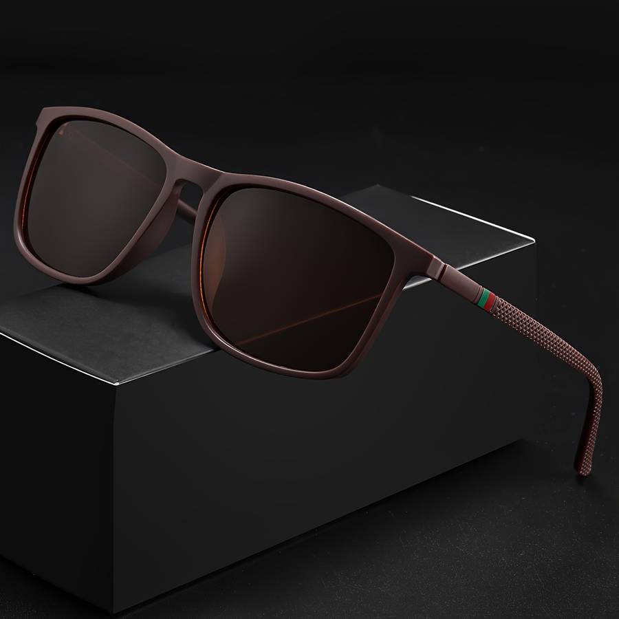 Mens Glasses Color Brown  Add  Matte Black Frame Red Leg Gray  Add  Glossy Black