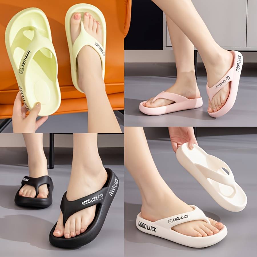 Ladies Summer Flip Flops Black Uk 5.5-6