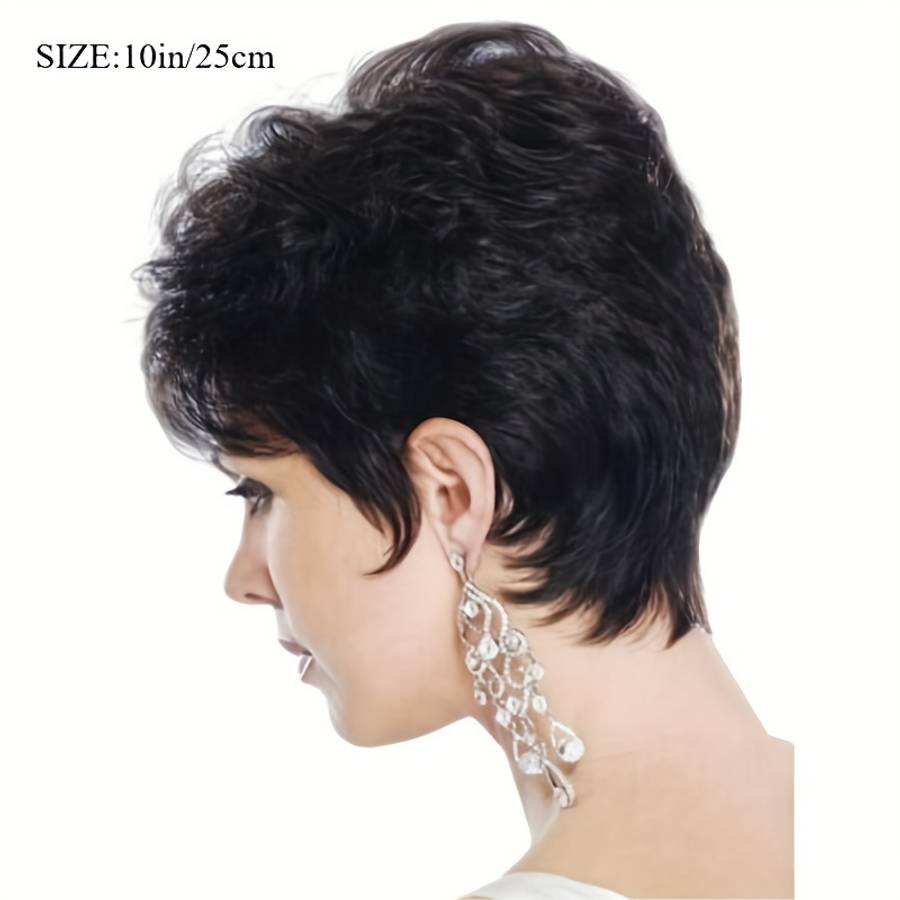 Dark Brown Womens Wigs Hair Length 25.4Cm