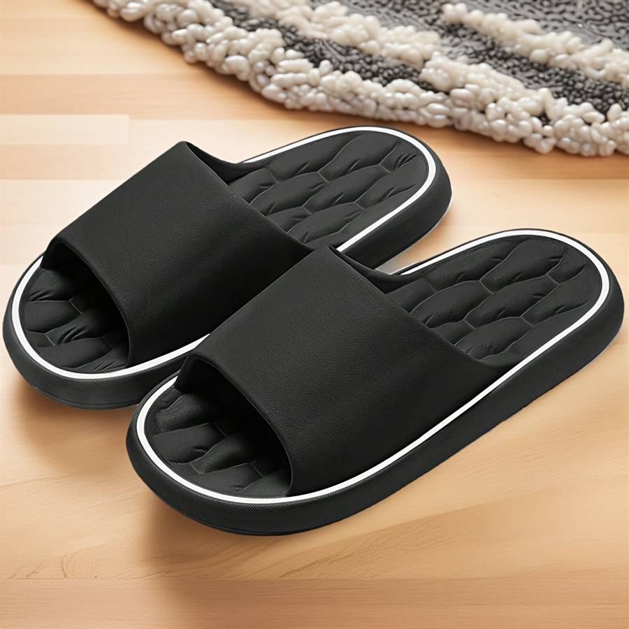 Men Slippers Summer Style Black Size Uk 8.5 To 9