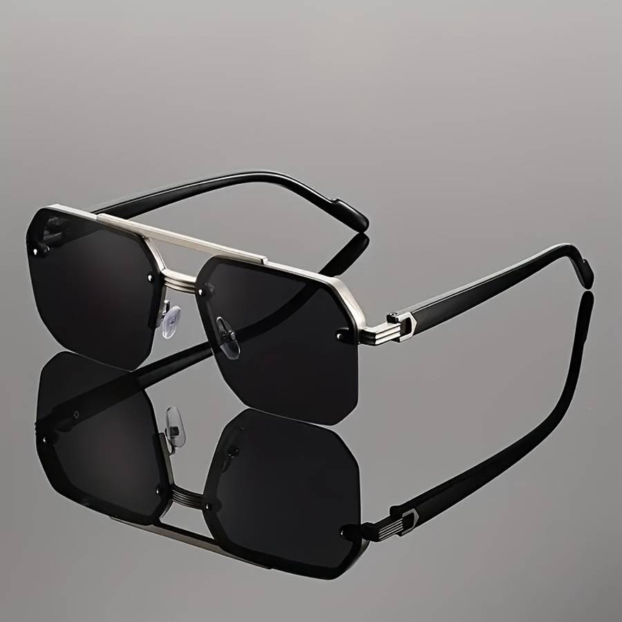 Mens Glasses Color Golden Frame Gray Orange Lens