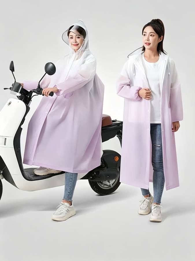 Raincoat Gradient Gray Size Asian L