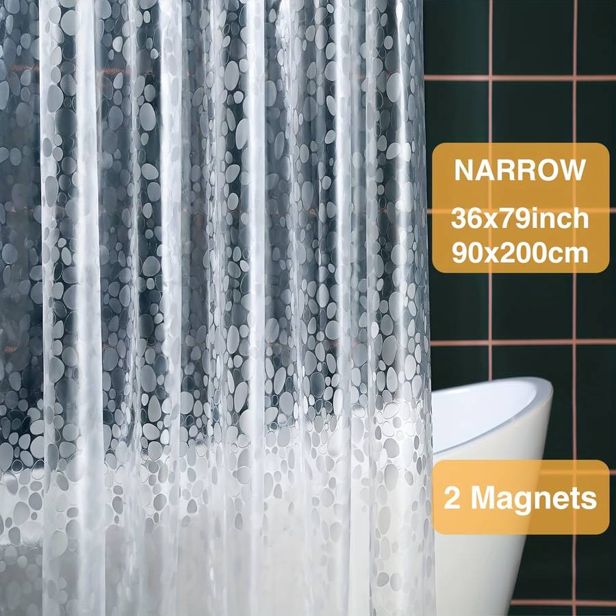 Waterproof Shower Curtain Color Cobblestone Size 71X78.7In180X200Cm