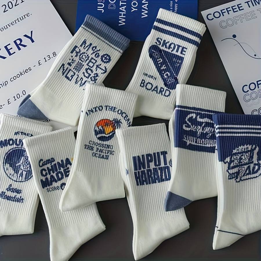 4 Pairs Mixed Colors One Size High Elastic Socks
