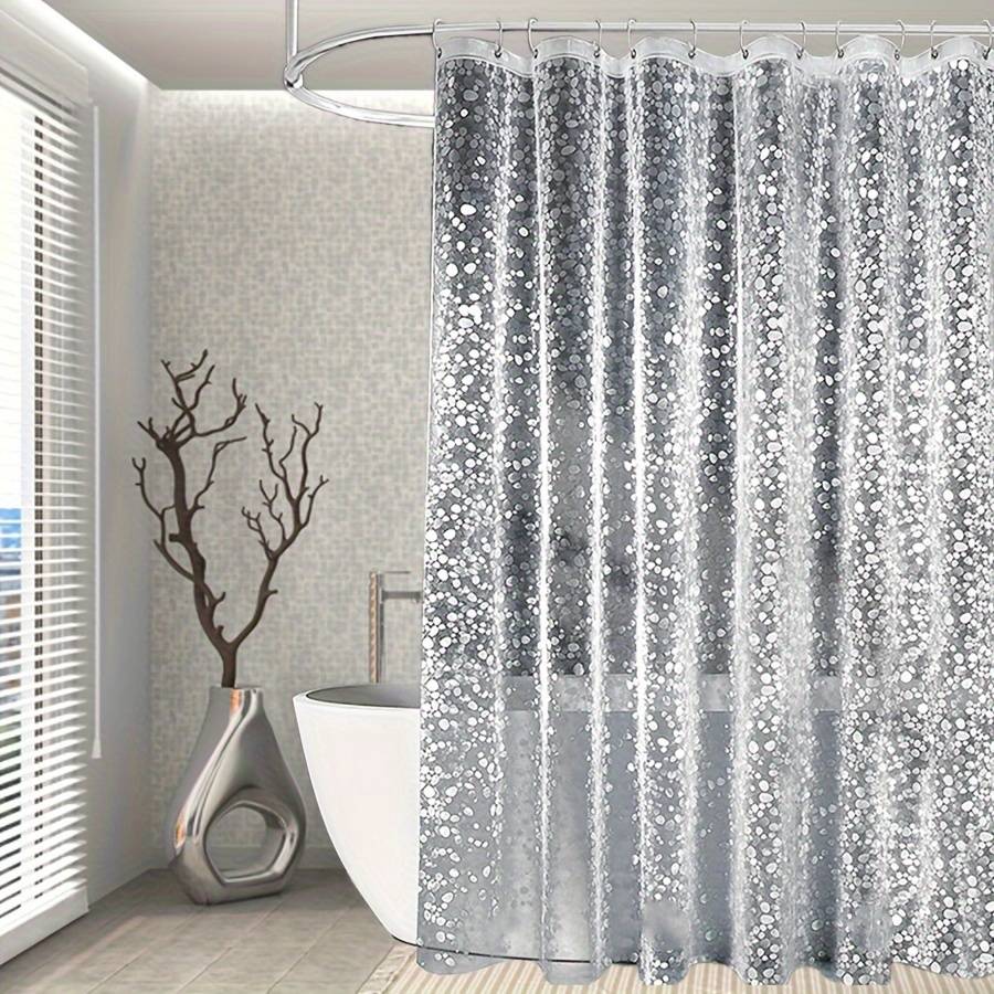 Waterproof Shower Curtain Color 3D Goose Warm Stone Size W180*H200Cm