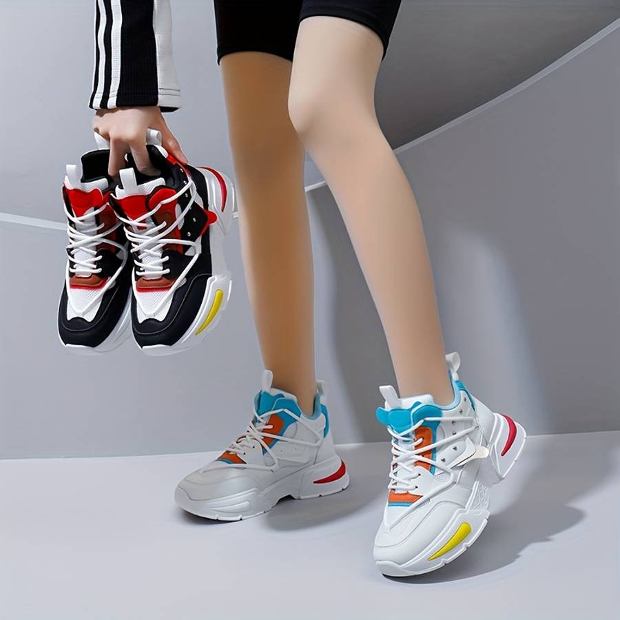 Women S Sneakers Color White Orange Sizeuk 6.5