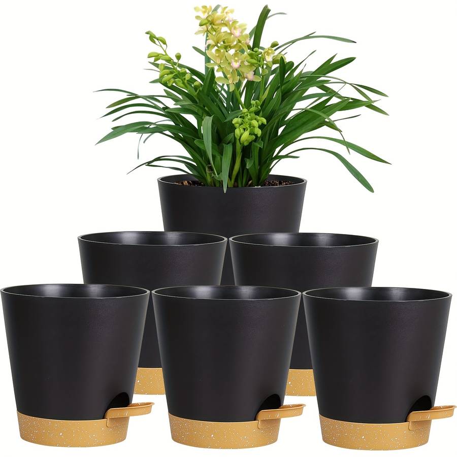 Flowerpot Color Olisx H1406 Wz 6 White Pot And Brown Tray
