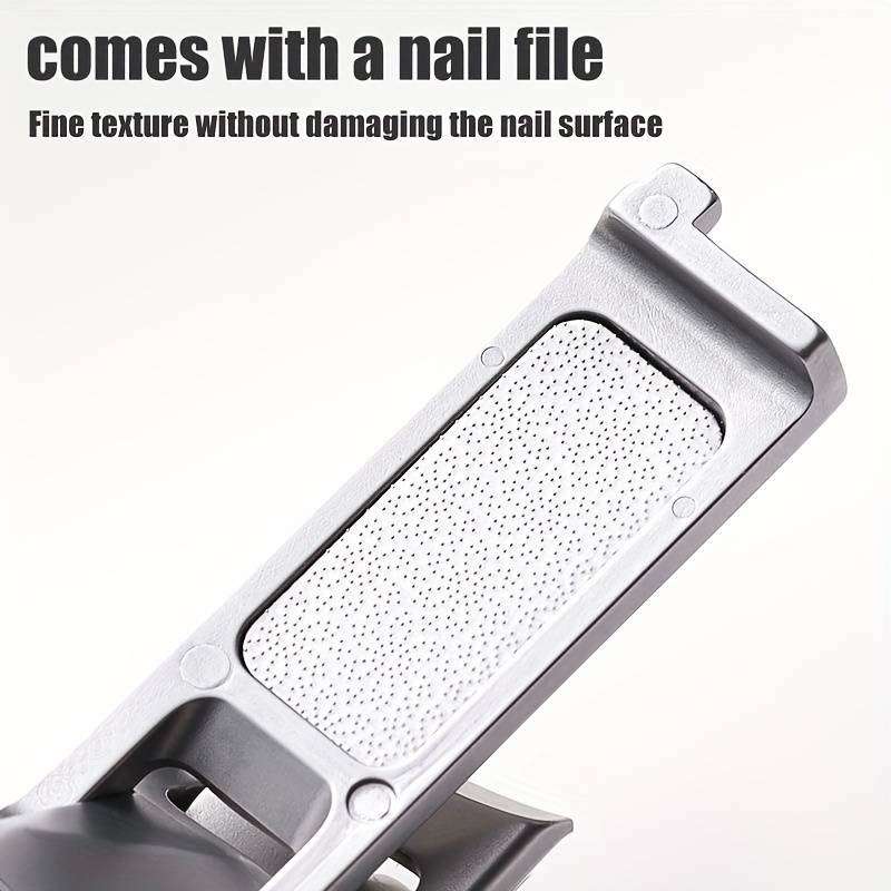1pc Stainless Steel Fingernail Clippers with Concave Blade and Nail File Compact Diamond Cut