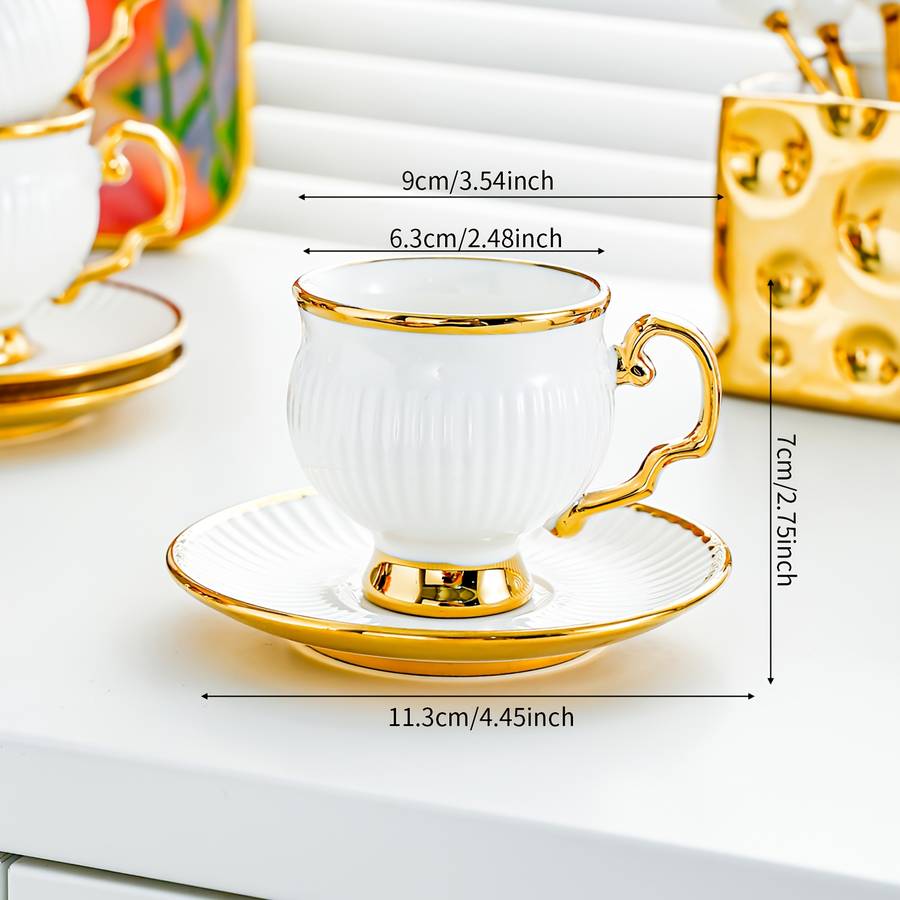 Water Cup Quantity 4 Cups   4 Saucers   Spoon