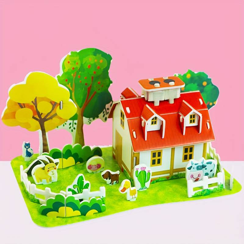 Building Toy Architectural Model Toy Set Style Country House