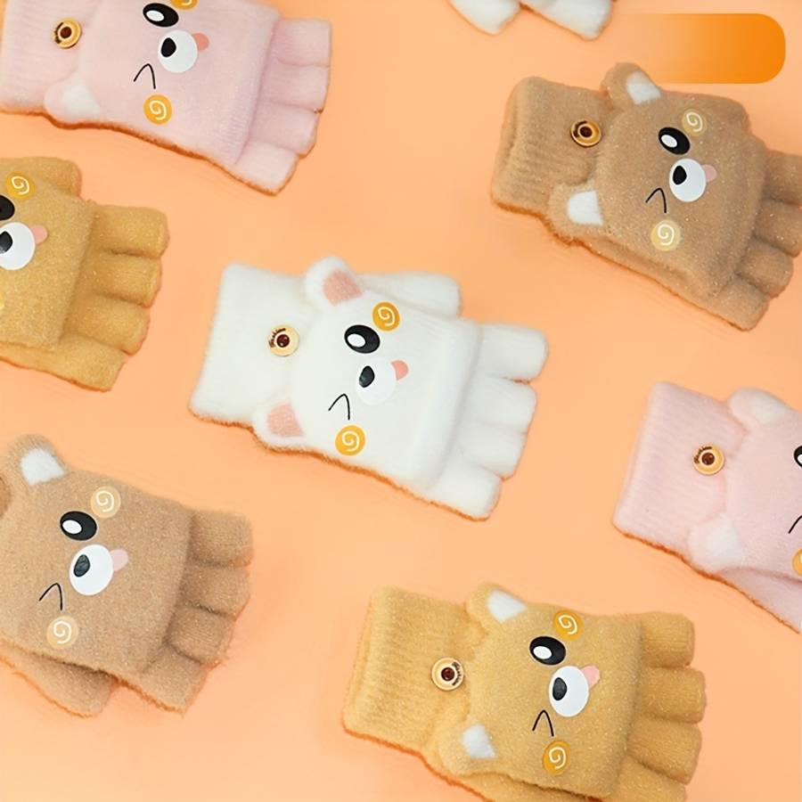 Winter Gloves Color Turmeric Yellow 5 To 12 Years Old