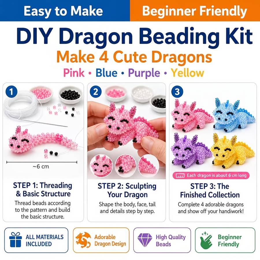 Perler Bead Set Blue Dragon Xy002 2