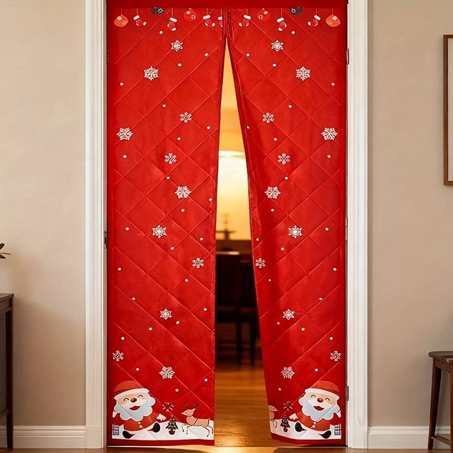 Door Curtain Color Red Sizechristmas95X205Cm37.4X80.7In
