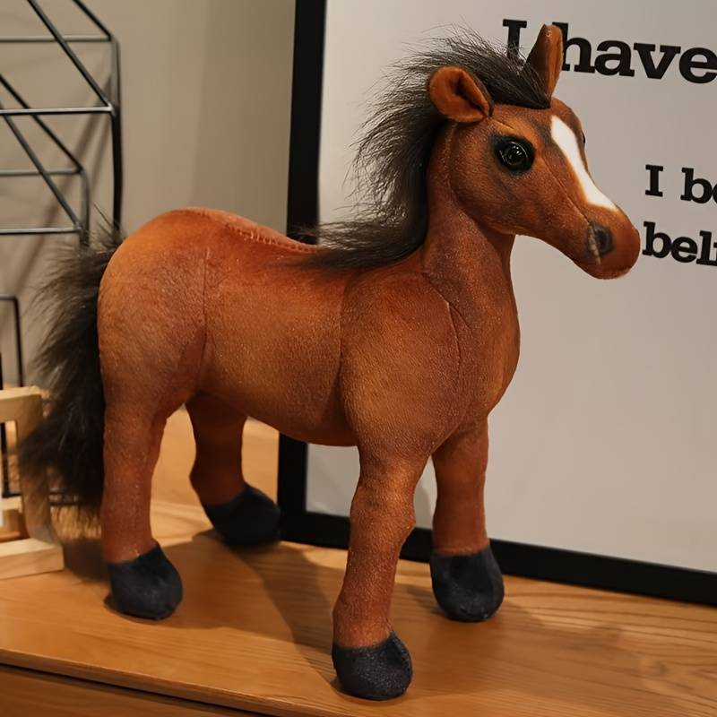 Plush Toyss Items Dark Brown Flower Horse