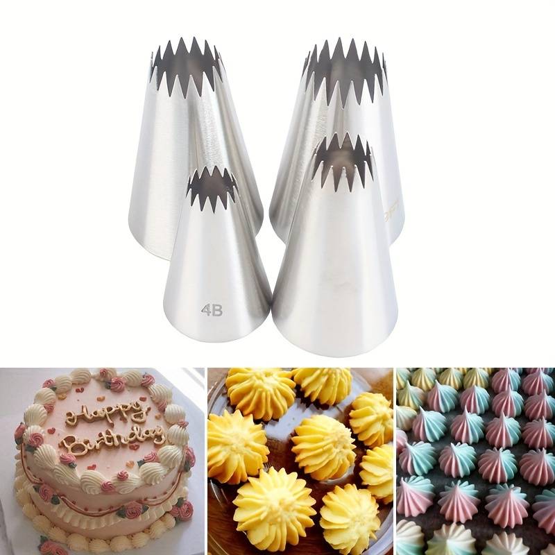 Professional Cake Decorating Head Model Multi Teeth 4Pcs