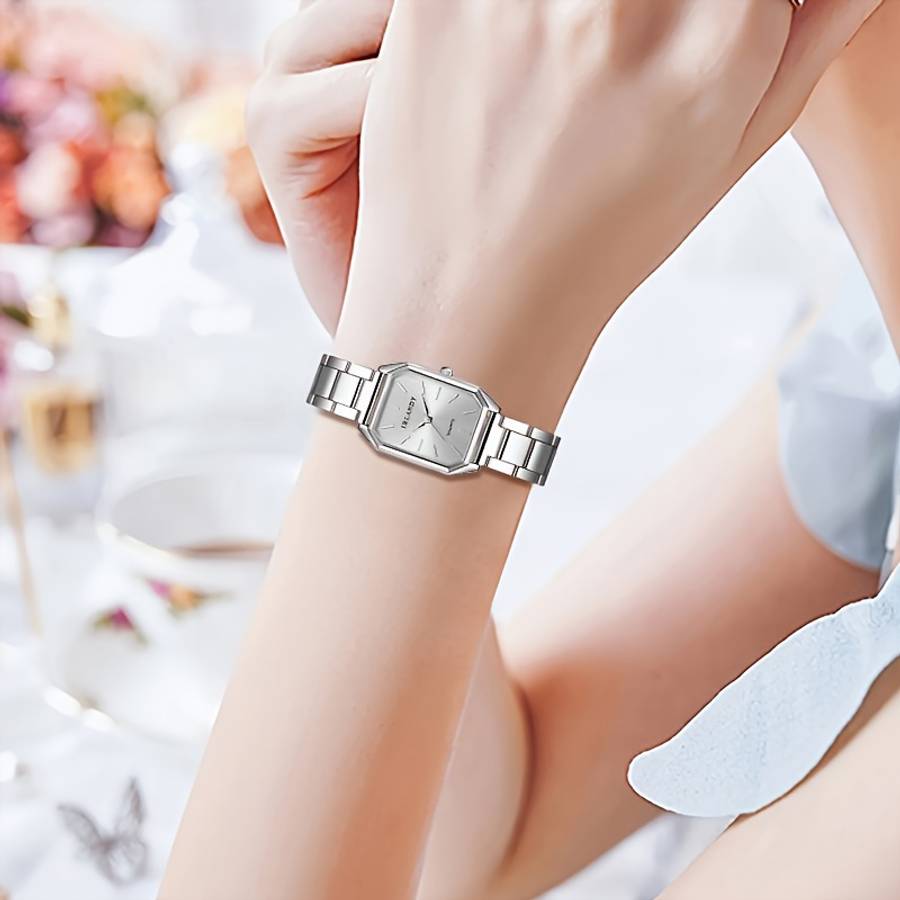 Pro Women Watch Heart Jewelry Silvery Black