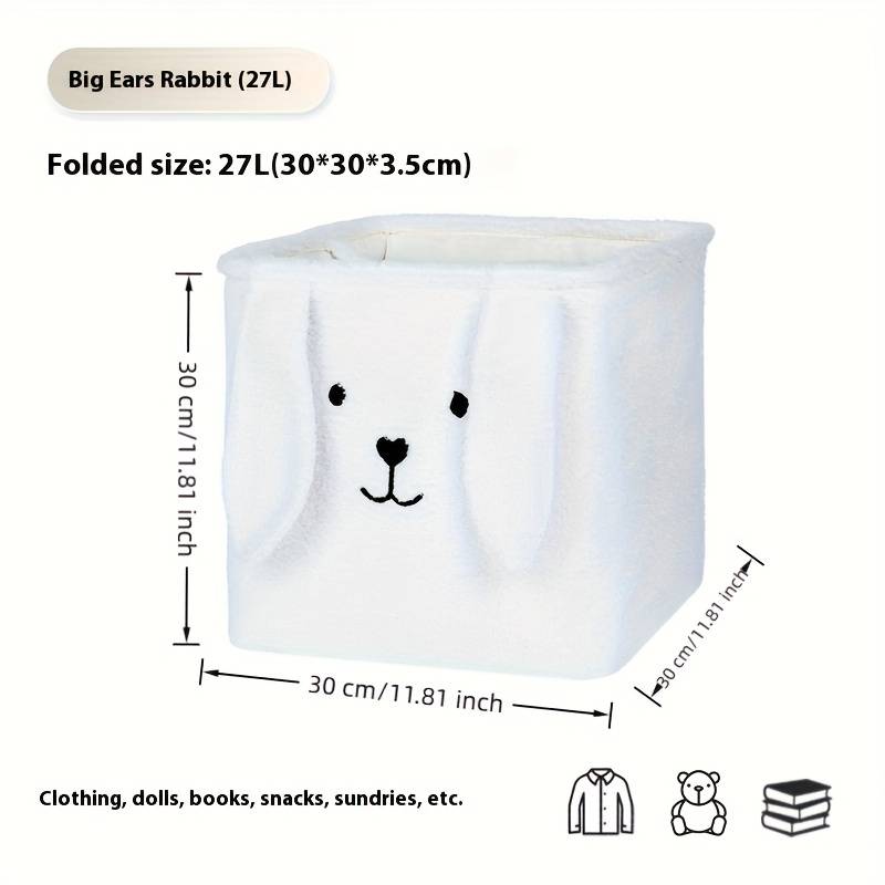 Storage And Organizationcolor White Big Ears Rabbit 22L  28 X 28 X 28Cm
