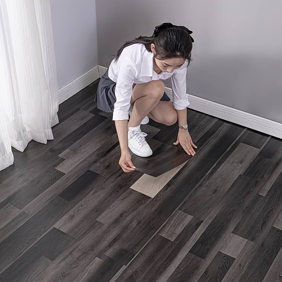 Self Adhesive Floor Stickers Ebony 30Pcs