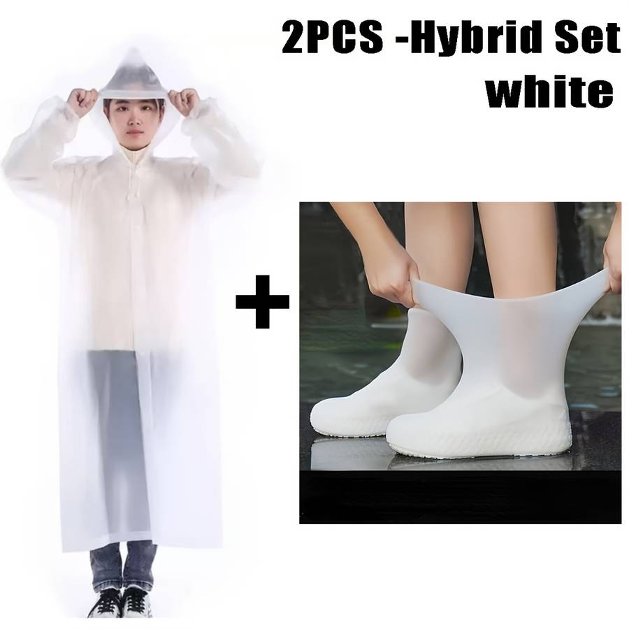 Raincoat White  Raincoat  Shoe Covers Size One Size Fits All
