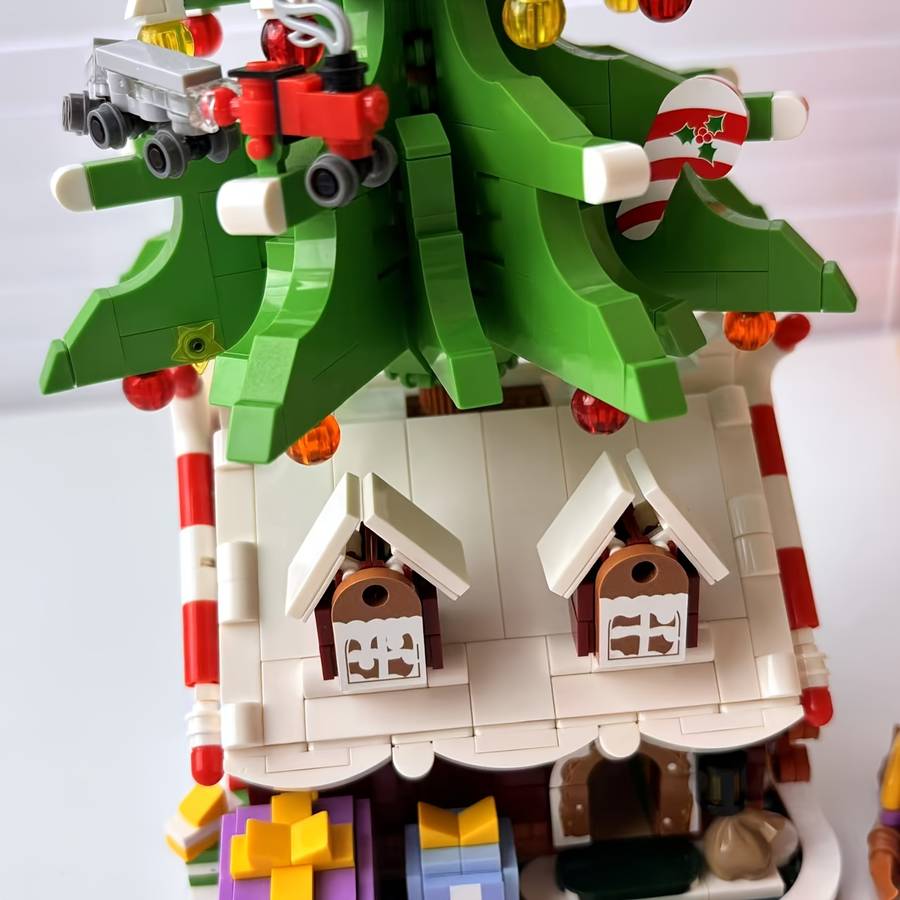 Building Toy Architectural Model Toy Set Color Christmas Tree House   Gift Box