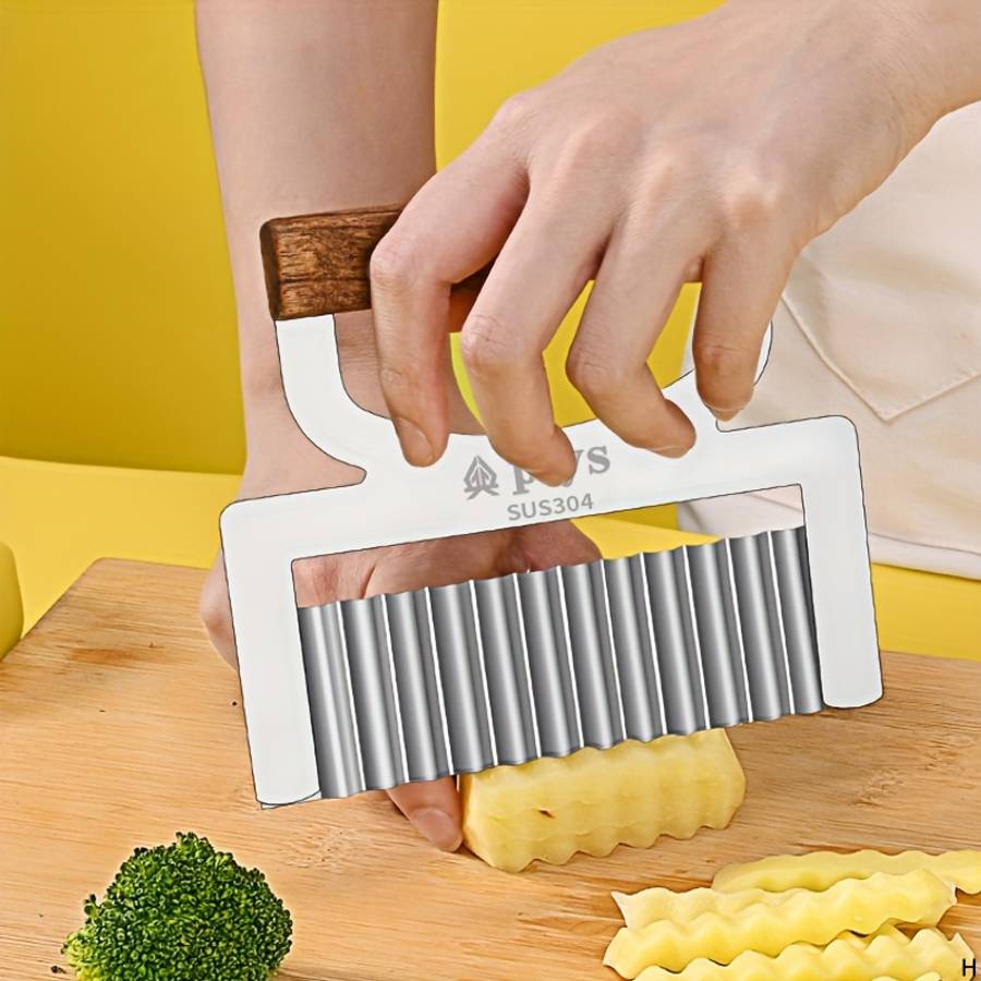 Kitchen Gadget 304 Stainless Steel Potato Slicer Multi Functional Wavy Cutter