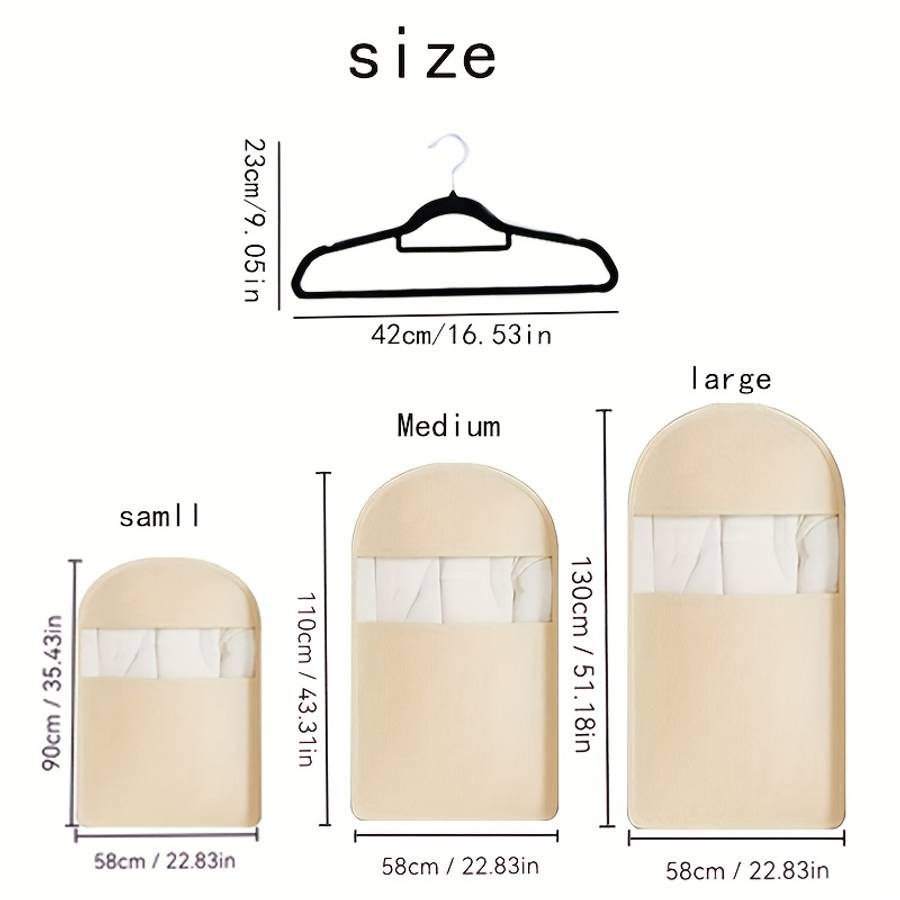 Storage Bag Color  Beige 2 Hangers  1 Garment Dust Cover Sizebig