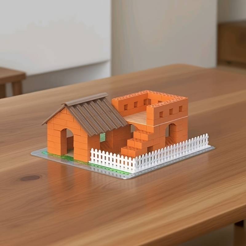 Building Toy Architectural Model Toy Set Color Farmer S Courtyard 186Pcs