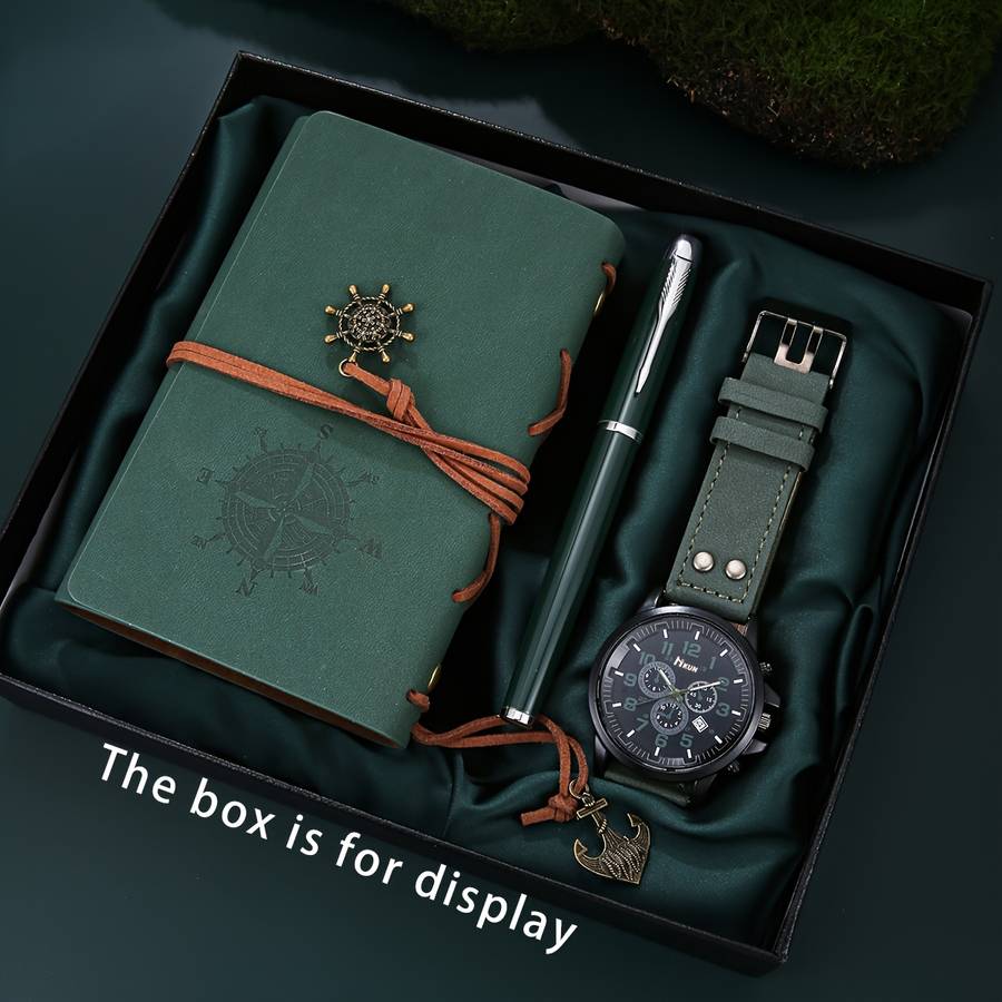 3Pcs Stylish Men Quartz Watch Set From The Business Casual Academy
