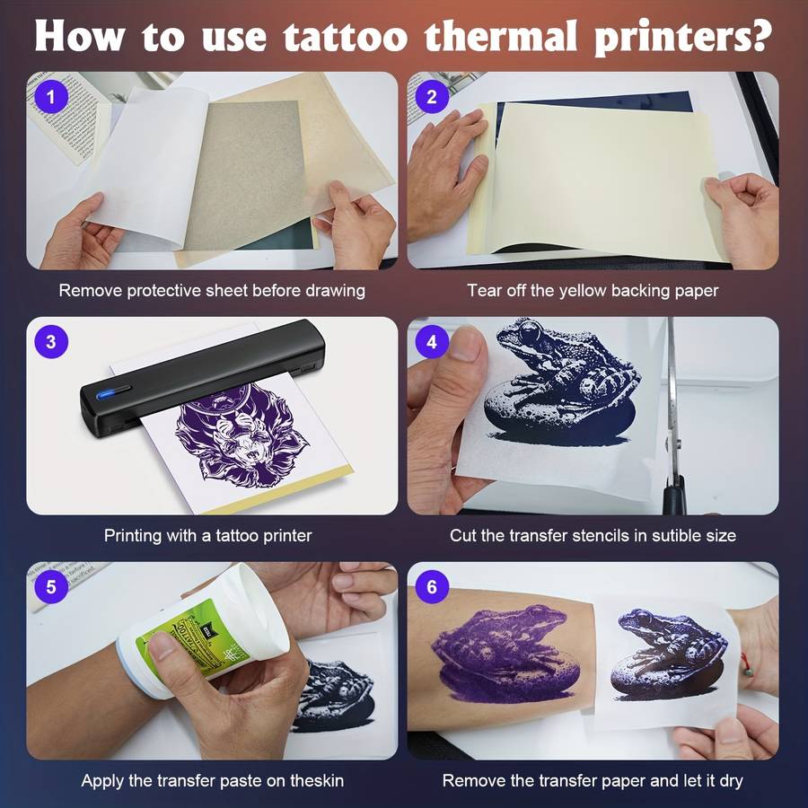 Printer Model Black 5Tattoo Paper