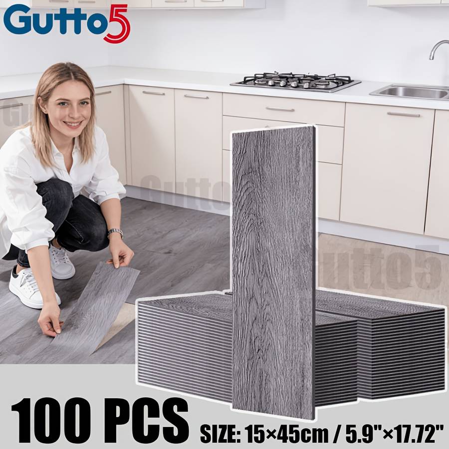 Self Adhesive Floor Stickers Concrete Gray 100 Pcs Covers 6.75O
