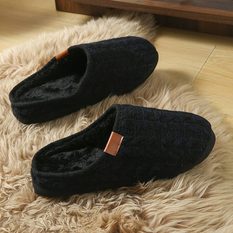 Cotton Slippers Color Black Sizeuk 9.5-10
