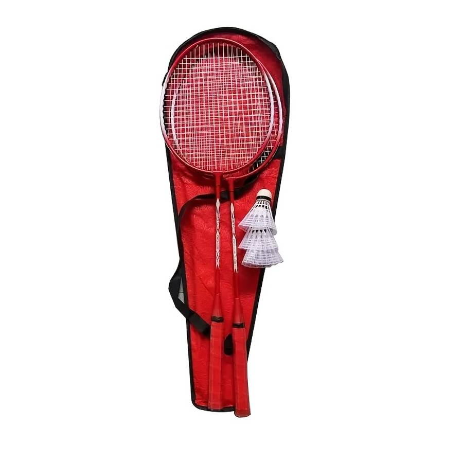 Badminton Racket Color 3 Balls  A Pair Of Red Rackets
