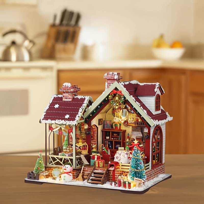 Building Toy Architectural Model Toy Set Style Christmas Cozy Cabin